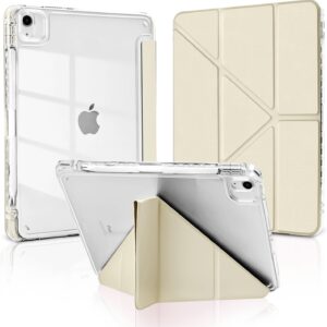 Mollivie Origami Clear Back Case for iPad Air M3 M2 (11 inch) & iPad Air 4 5 (10.9 inch)