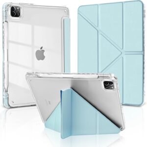 Mollivie Origami Clear Back Case for iPad Pro 11 Inch 2022/2021/2020/2018 (4/3/2/1 Generation)