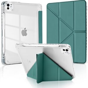 Mollivie Origami Clear Back Case for iPad Pro 11-inch M5/M4 2025/2024